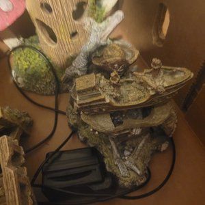 55 gallon fish tank, supplies, and accessories.